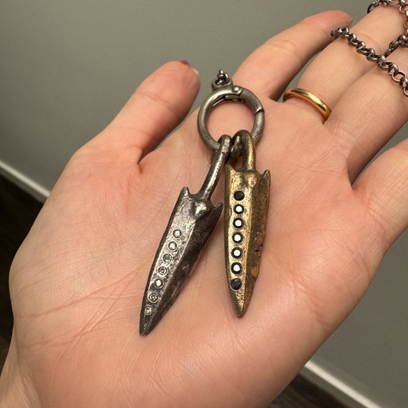 John Varvatos Double Pendent with White & Black Diamonds - Picture 5 of 8